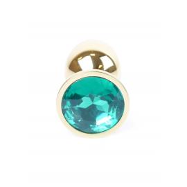 Анальна пробка Jewellery Gold PLUG Green - 6