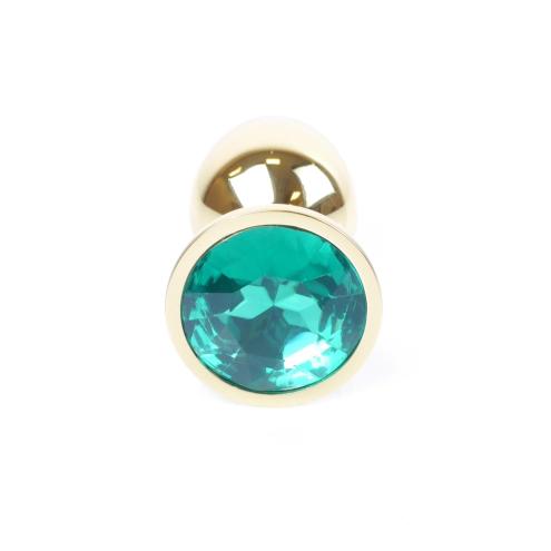 Анальная пробка Jewellery Gold PLUG Green