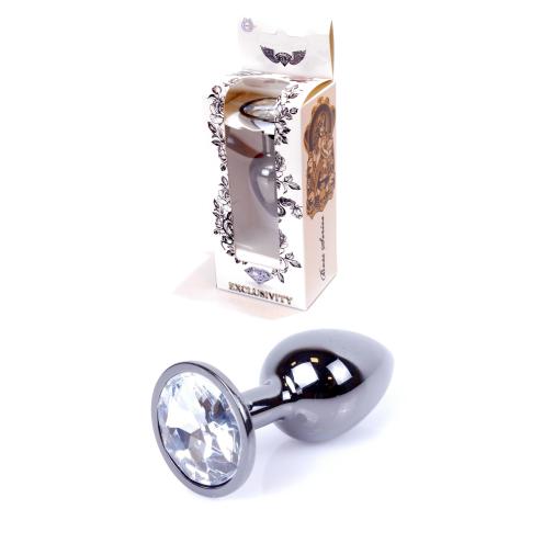 Анальна пробка Jawellery Dark Silver PLUG Clear