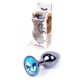 Анальна пробка - Jawellery Dark Silver PLUG Light Blue