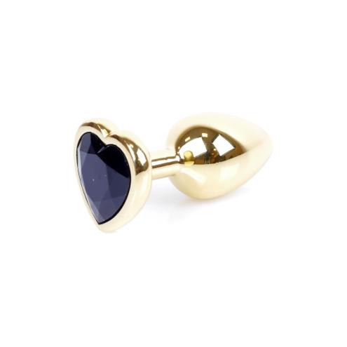 Анальна пробка Jawellery Gold Heart PLUG Black