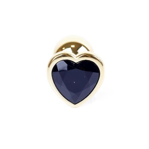 Анальная пробка Jawellery Gold Heart PLUG Black