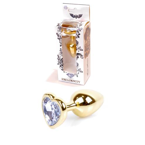 Анальна пробка Jawellery Gold Heart PLUG-Clear