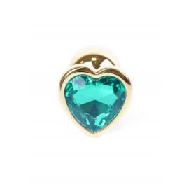 Анальна пробка Jawellery Gold Heart PLUG Green - 2
