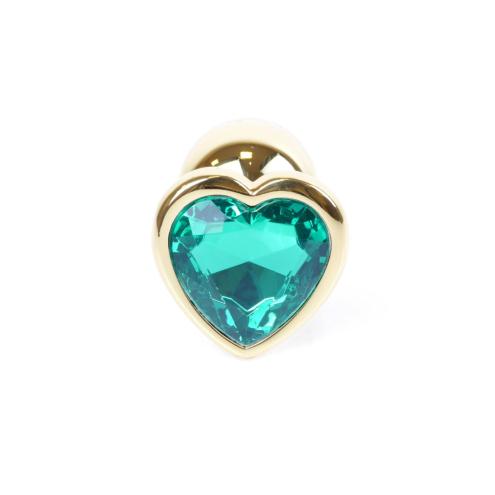 Анальная пробка Jawellery Gold Heart PLUG Green