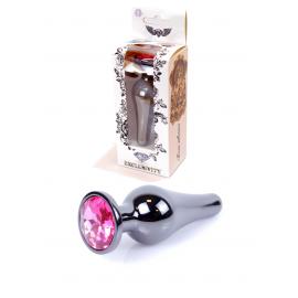 Анальна пробка B - Series HeavyFun Jawellery Dark Silver, рожева