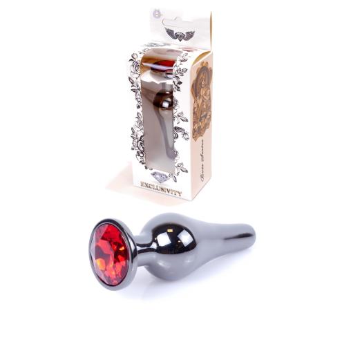 Анальна пробка Jewellery Dark Silver BUTT PLUG Red