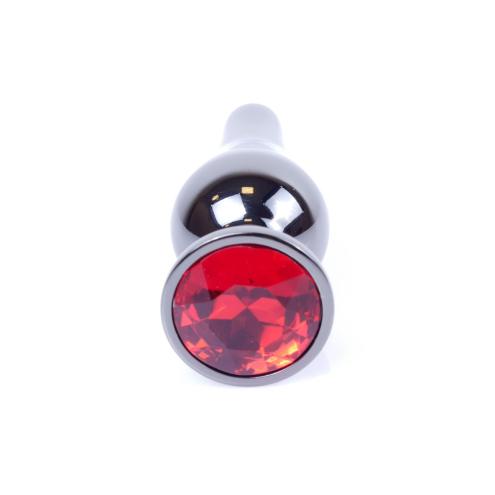 Анальная пробка Jewellery Dark Silver BUTT PLUG Red