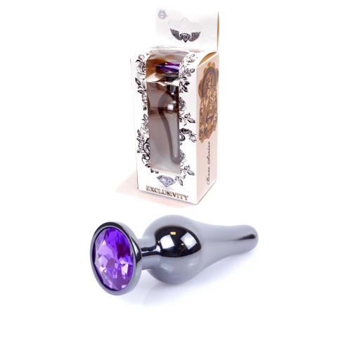 Анальна пробка Jewellery Dark Silver BUTT PLUG Purple