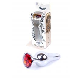 Анальна пробка Jawellery Silver BUTT PLUG Red