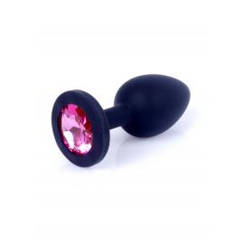 Анальна пробка Jawellery Black Silikon PLUG Small Pink Diamond - 4