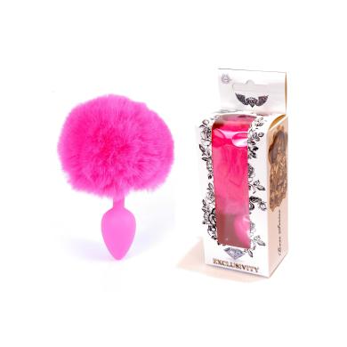 Анальна пробка Jawellery Silikon PLUG Bunny Tail Pink