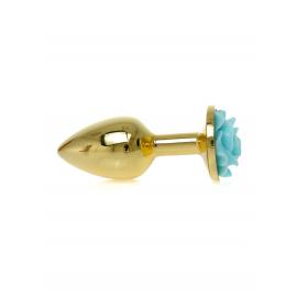 Анальна пробка Plug-Jewellery Gold PLUG ROSE- Light Blue - 4