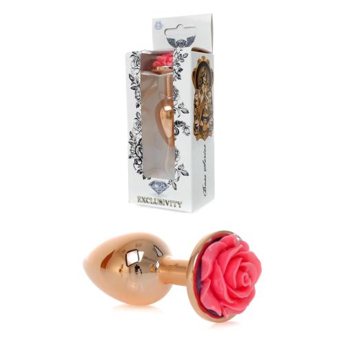 Анальная пробка Jewellery Red Gold PLUG ROSE- Pink