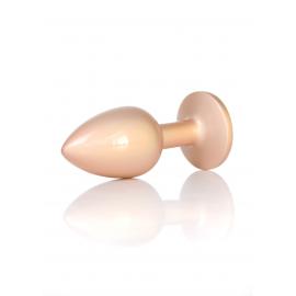 Анальна металева пробка Plug-Jewellery Pearl Gold PLUG- Clear S - 3