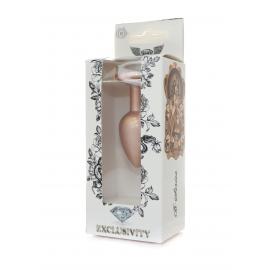 Анальна металева пробка Plug-Jewellery Pearl Gold PLUG- Clear S - 4