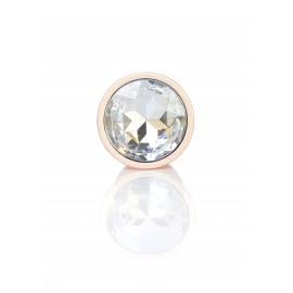 Анальна металева пробка Plug-Jewellery Pearl Gold PLUG- Clear S - 7