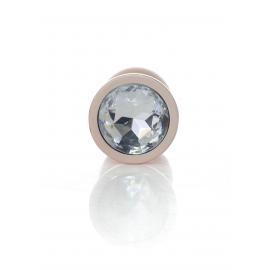 Анальна металева пробка Plug-Jewellery Pearl Gold PLUG- Clear M - 4