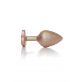 Анальна металева пробка Plug-Jewellery Pearl Gold Heart PLUG- Clear M - 7