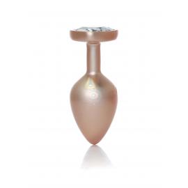 Анальна металева пробка Plug-Jewellery Pearl Gold Heart PLUG- Clear M - 6