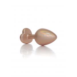 Анальна металева пробка Plug-Jewellery Pearl Gold Heart PLUG- Clear M - 4