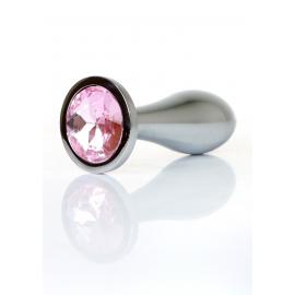 Анальна металева пробка Plug-Jewellery Silver PLUG- Rose M - 1