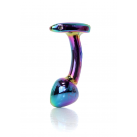 Анальна металева пробка Plug-Jewellery Multicolour Curved PLUG- S - 2
