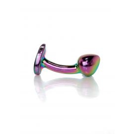 Анальна металева пробка Plug-Jewellery Multicolour Curved PLUG- S - 1