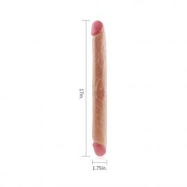 Двосторонній фалоімітатор - King-Sized Realistic Slim Ultra Double Dildo 17 - 3