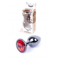 Анальна пробка B - Series HeavyFun Jewellery Dark Silver Plug, червона