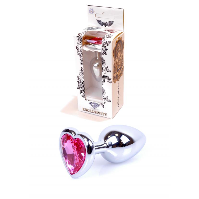 Анальная пробка - Jawellery Silver Heart PLUG Pink