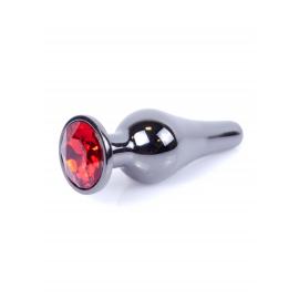 Анальна пробка Jewellery Dark Silver BUTT PLUG Red - 6