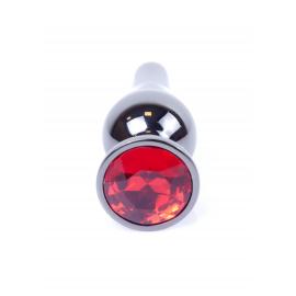 Анальна пробка Jewellery Dark Silver BUTT PLUG Red - 5