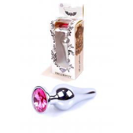 Анальная пробка Jawellery Silver BUTT PLUG Pink