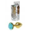 Анальная пробка Plug-Jewellery Gold PLUG ROSE- Light Blue