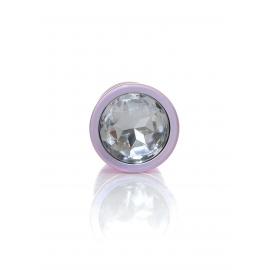 Анальна металева пробка Plug-Jewellery Pearl Pink PLUG- Clear M - 2
