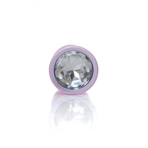 Анальна металева пробка Plug-Jewellery Pearl Pink PLUG- Clear M