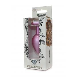 Анальна металева пробка Plug-Jewellery Pearl Pink PLUG- Clear M - 3
