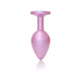 Анальна металева пробка Plug-Jewellery Pearl Pink PLUG- Clear M - 4