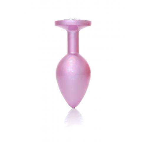 Анальна металева пробка Plug-Jewellery Pearl Pink PLUG- Clear M