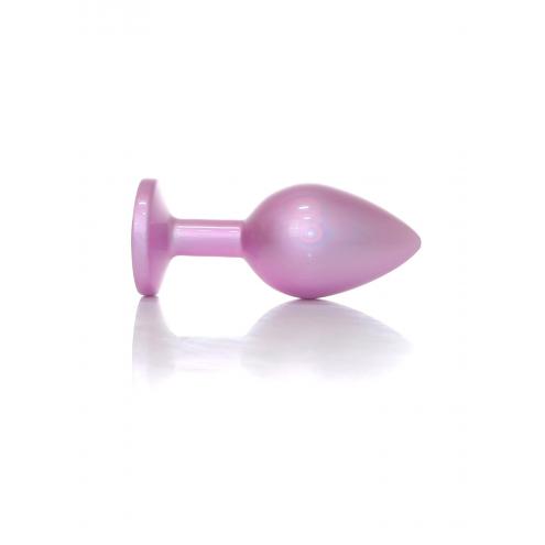 Анальна металева пробка Plug-Jewellery Pearl Pink PLUG- Clear M