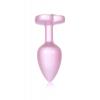Анальна металева пробка Plug-Jewellery Pearl Pink Heart PLUG - Clear L