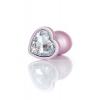 Анальна металева пробка Plug-Jewellery Pearl Pink Heart PLUG - Clear L