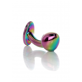 Анальна металева пробка Plug-Jewellery Multicolour Curved PLUG- S - 4
