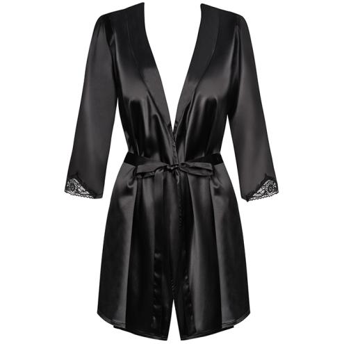 Комплект Obsessive Satinia robe (Черный, S/M)