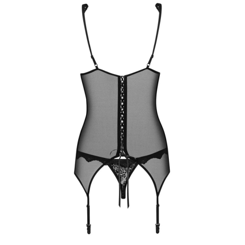 Комплект Obsessive Emperita corset (Черный, XXL)