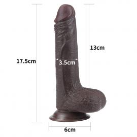 Фалоімітатор 7 Sliding Skin Dual Layer Dong – Black - 4