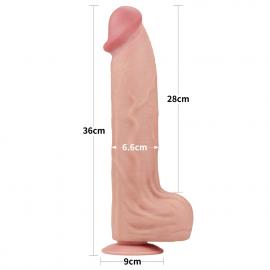 Фалоімітатор 14'' King Sized Sliding Skin Dual Layer Dong - 3