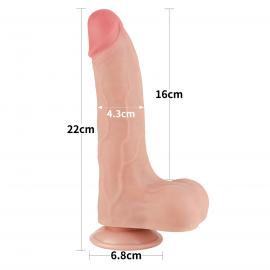 Фалоімітатор 8.5 Sliding Skin Dual Layer Dong Flesh - 6
