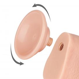 Фалоімітатор Sliding-Skin Dual Layer Dong 9 з мошонкою, тілесний - 6